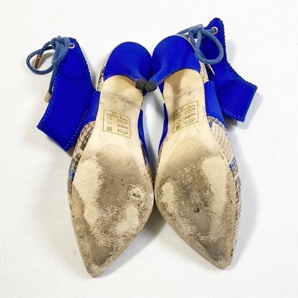Scene by Shoe Dazzle Blue with Snake Print Heels - Picture 5 of 6